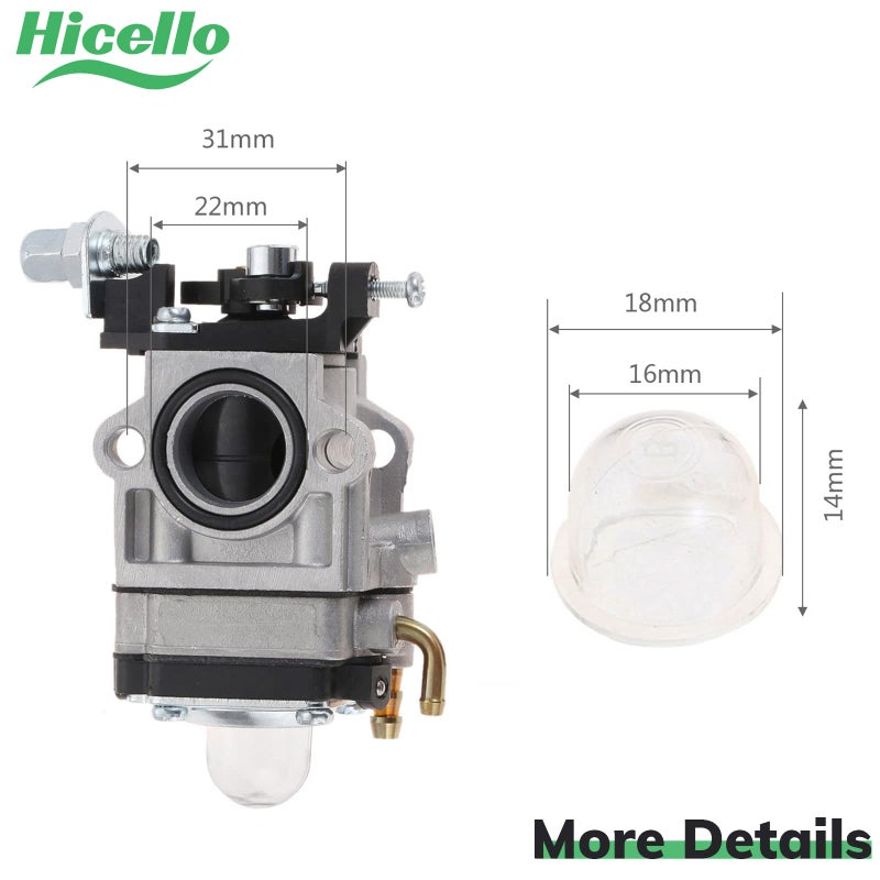 Hicello Carburetor Carb Petrol/Gas with Repair Kits Multi Tool Brush Cutter Grass Trimmer Parts Replacement for MP15 43CC 52CC CG430 CG520 BC430 BC520 - Image 3